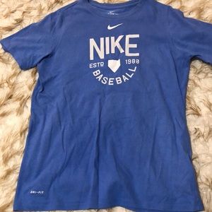 Blue Nike baseball tee